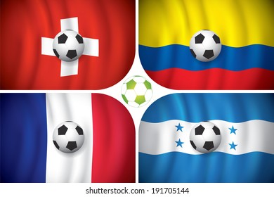 Vector flag with shadow. National football team.