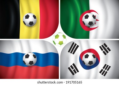 Vector flag with shadow. National football team.