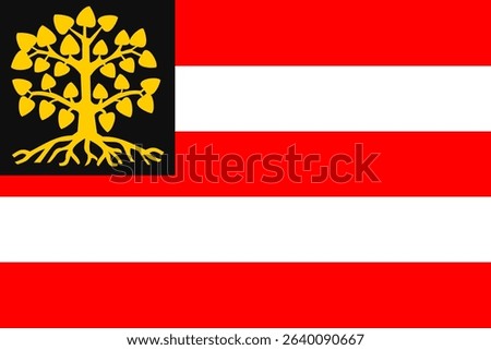 Vector flag of 's-Hertogenbosch (Den Bosch), Netherlands, home of painter Hieronymus Bosch. Graphic black and yellow checkered design. Ideal for Dutch art and history