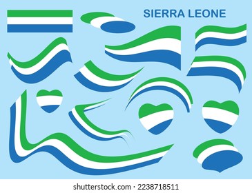 vector flag of Sierra Leone - curved elements