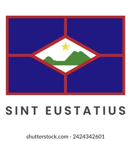 Vector flag of Sint Eustatius isolated on white background.