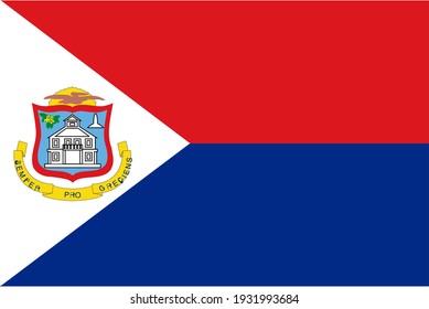 Vector flag of Sint Maarten. Accurate dimensions and official colors. Symbol of patriotism and freedom. This file is suitable for digital editing and printing of any size.