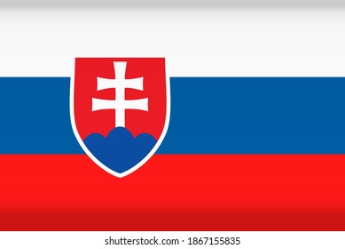 Bandera vectorial de Eslovaquia. Símbolo de color aislado en fondo blanco. Imagen de la bandera de Eslovaquia.