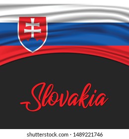 Vector Flag of Slovakia on dark background, illustration