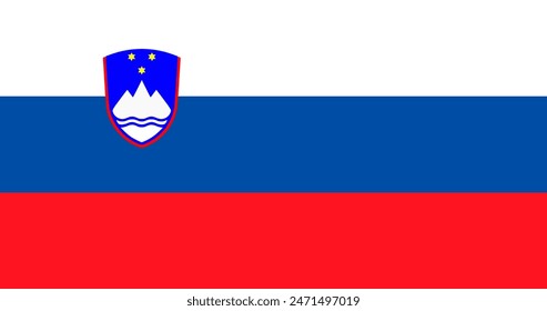 Vector flag of Slovenia. Accurate dimensions and official colors. This file is suitable for digital editing and printing of any size.