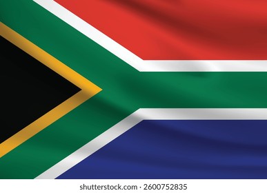 Vector flag of South Africa. South Africa waving flag background.