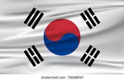 Vector flag of South Korea. Vector illustration