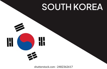 Vector flag of South Korea isolated on color background.