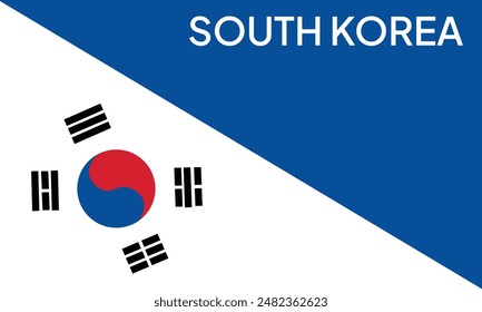 Bandera de Vector de Corea del Sur aislada sobre fondo de color.