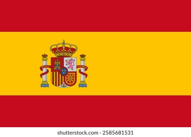 Vector flag of Spain. Accurate dimensions and official colors. This file is suitable for digital editing and printing of any size.