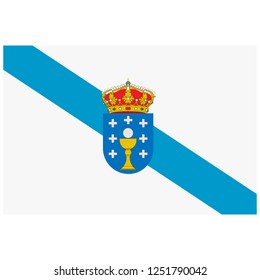 Vector flag of Spain autonomous community Galicia. 