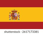 Vector flag of Spain.  Spanish coat of arms.