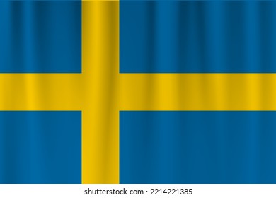 Bandera vectorial de Suecia. Suecia ondeando el fondo de la bandera.