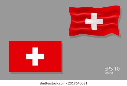 Vector flag of Switzerland, illustration.