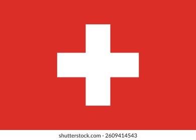 Vector flag of Switzerland. Swiss Flag.