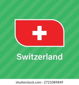 Bandera de Vector de Suiza ondeando ilustración de fondo de estilo de primer plano.