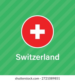 Vektorfahne der Schweiz, die eine Hintergrundgrafik im Nahaufnahme-Stil schwenkt.