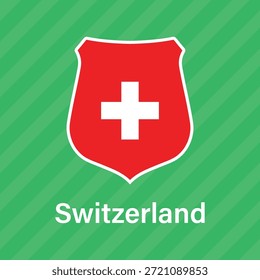 Vektorfahne der Schweiz, die eine Hintergrundgrafik im Nahaufnahme-Stil schwenkt.
