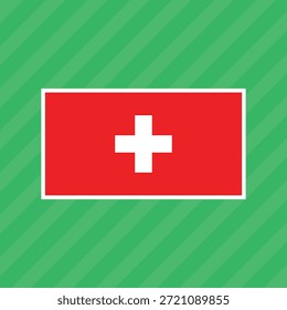 Vektorfahne der Schweiz, die eine Hintergrundgrafik im Nahaufnahme-Stil schwenkt.