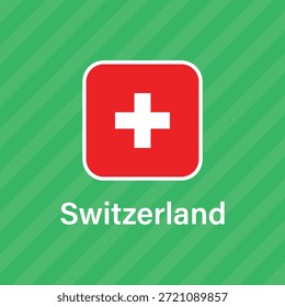 Vektorfahne der Schweiz, die eine Hintergrundgrafik im Nahaufnahme-Stil schwenkt.