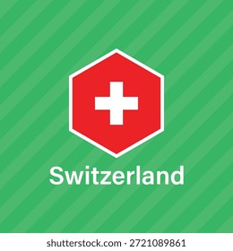Vektorfahne der Schweiz, die eine Hintergrundgrafik im Nahaufnahme-Stil schwenkt.