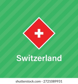 Vektorfahne der Schweiz, die eine Hintergrundgrafik im Nahaufnahme-Stil schwenkt.
