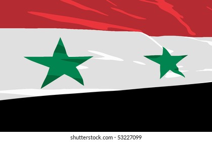 Vector flag of Syria
