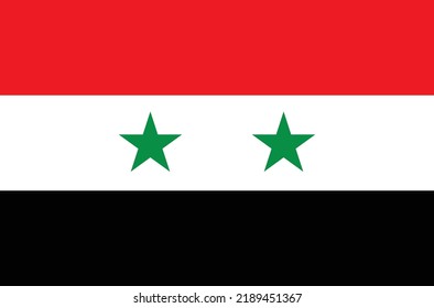 Bandera vector de Siria. Dimensiones precisas y colores oficiales. Símbolo de patriotismo y libertad. Este archivo es adecuado para edición digital e impresión de cualquier tamaño.