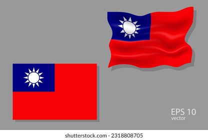 bandera vector de Taiwán, ilustración.