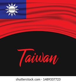 Vector Flag of Taiwan on dark background, illustration