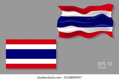 vector flag of Thailand, illustration.