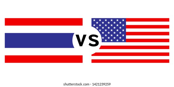 vector flag Thailand vs united state of america 