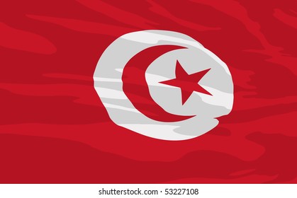 Vector flag of Tunisia