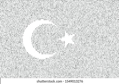 Vector flag of Turkey. Dotted gray silhouette. Dots are arranged horizontally