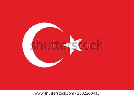 Vector flag of Turkey. Turkish flag.