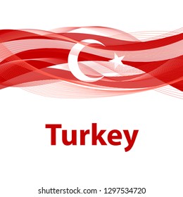 Vector Flag of Turkey. Turkish moon on red background.