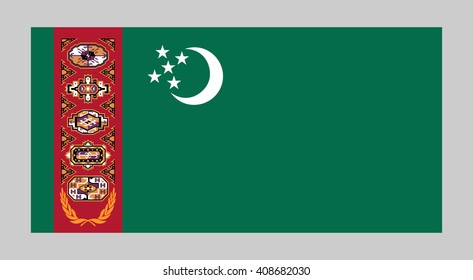 Vector flag of Turkmenistan