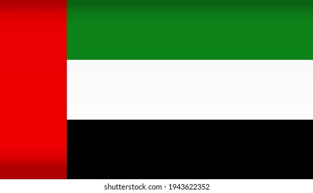 Vector flag of UAE. Color symbol isolated on white background. United Arab Emirates flag image.