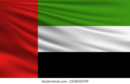 Vector flag of UAEwaving closeup style background illustration.