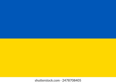 Vector flag of Ukraine. Accurate dimensions and official colors. Symbol of patriotism and freedom. This file is suitable for digital editing and printing of any size.