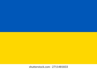 Bandera de Vector de Ucrania, un país de Europa del Este. Dimensiones precisas y colores oficiales. Este archivo es adecuado para la edición digital y la impresión de cualquier tamaño.