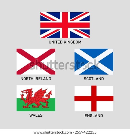 Vector flag of United Kingdom of Great Britain and Northern Ireland - Scotland, England, Northern Irenland and Wales This file is.