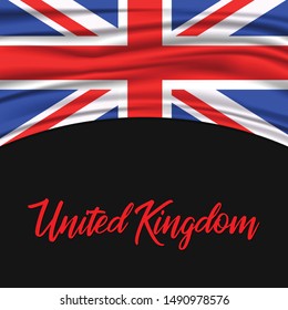 Vector Flag of United Kingdom on dark background, illustration