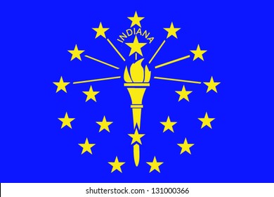 Vector flag of the United States of America State Indiana