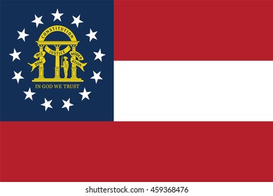 Vector flag of the United States of America State Georgia