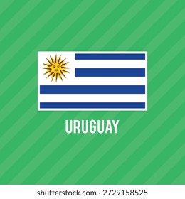 Bandeira do Uruguai. Dimensões precisas e cores oficiais. Símbolo de patriotismo e liberdade. Este arquivo é adequado para edição e impressão digital de qualquer tamanho.