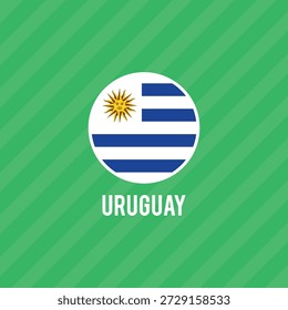 Vektorfahne von Uruguay. Genaue Abmessungen und offizielle Farben. Symbol des Patriotismus und der Freiheit. Diese Datei eignet sich für die digitale Bearbeitung und den Druck in beliebiger Größe.