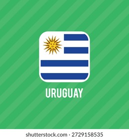Vector flag of Uruguay. Accurate dimensions and official colors. Symbol of patriotism and freedom. This file is suitable for digital editing and printing of any size.