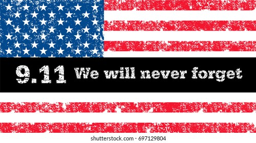 Vector flag of USA in oficcial color, proportion correctly. American national flag, independence day symbol. 11.9 design template for poster, banner, flayer, greeting,invitation cards.Independence day