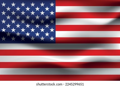 Bandera vectorial de Estados Unidos. Estados Unidos ondeando el fondo de la bandera.